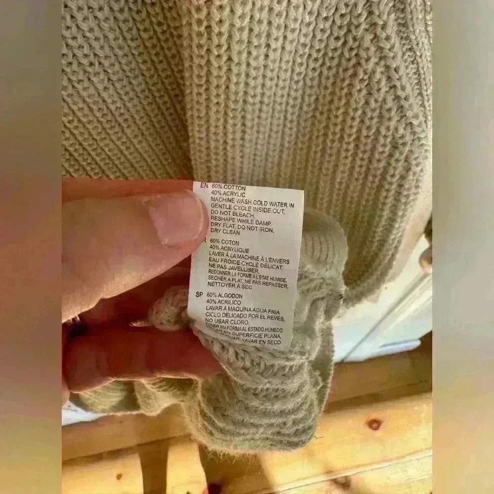 RD Style casual women’s knit sweater beige size Large oversized - Picture 7 of 13